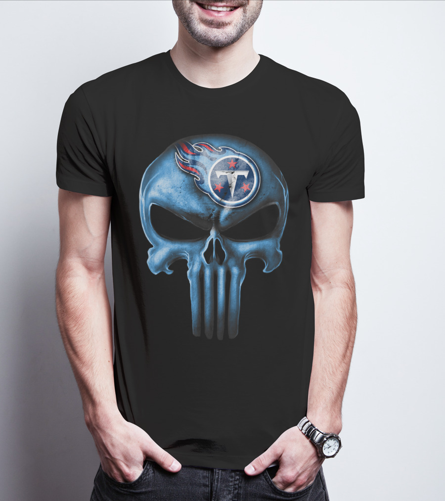 Skull V3 Tennessee Titans Logo Integration T-Shirt