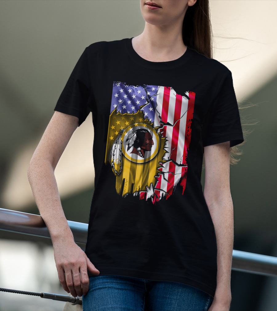 Flag V2 Washington Redskins American Flag Vintage T-Shirt