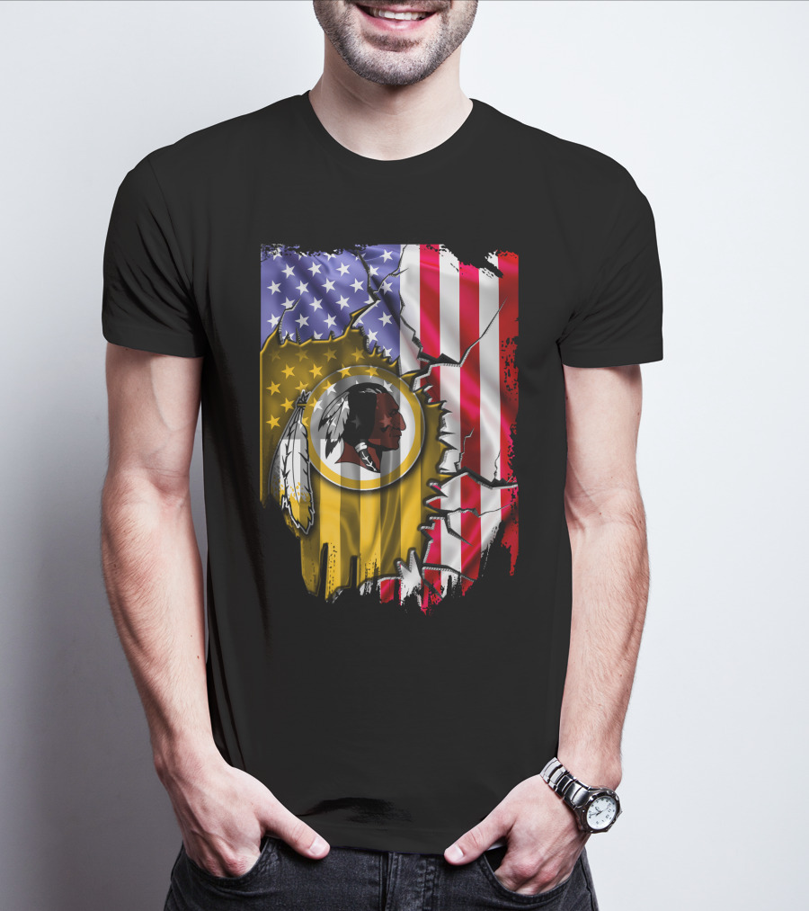 Flag V2 Washington Redskins American Flag Vintage T-Shirt