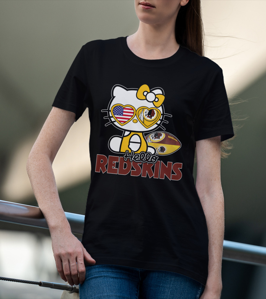 Hello Kitty Redskins American Football Crossover T-Shirt