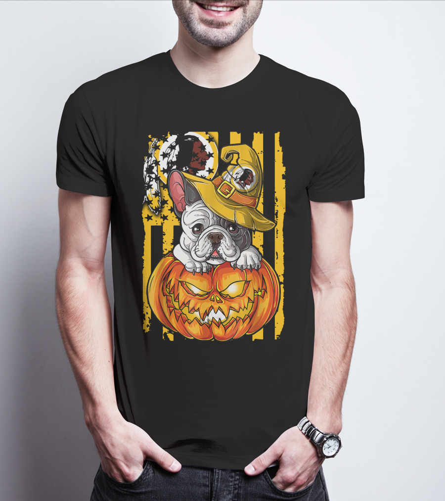 Hlw Washington Redskins Bulldog Halloween Pumpkin T-Shirt