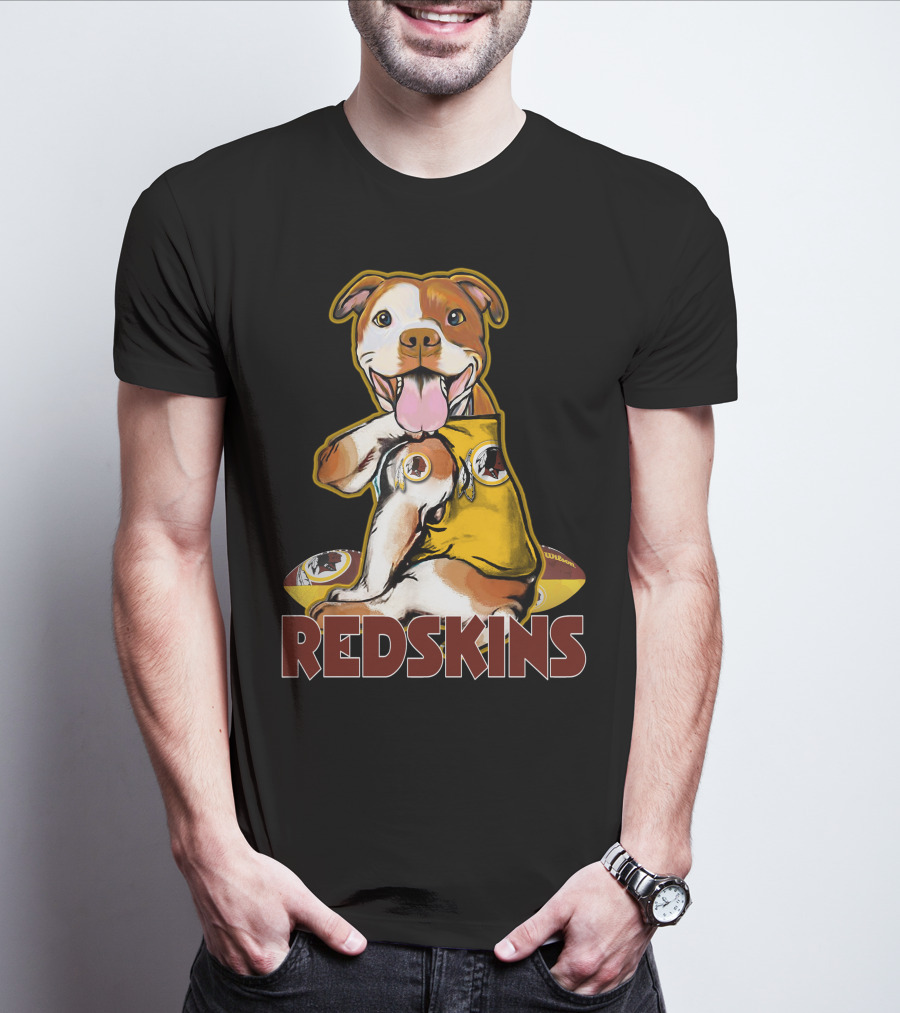 Pitbull Redskins Football Mascot T-Shirt
