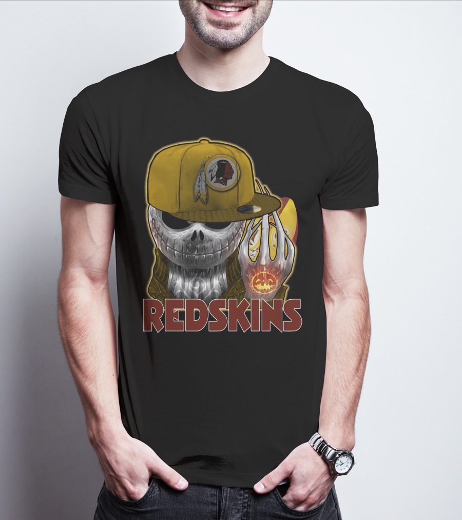 Jackskull Redskins Halloween Pumpkin T-Shirt
