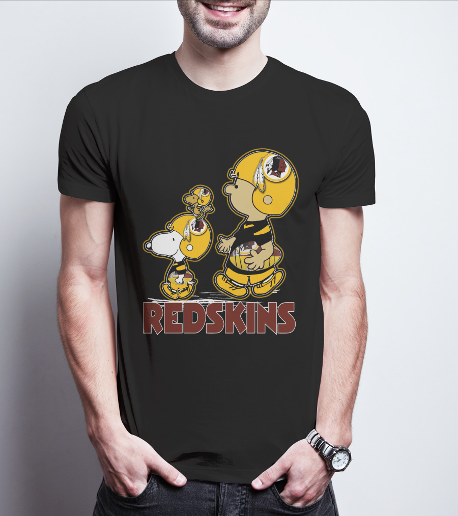 Snpfootball Redskins Peanuts Characters In Football Helmets T-Shirt