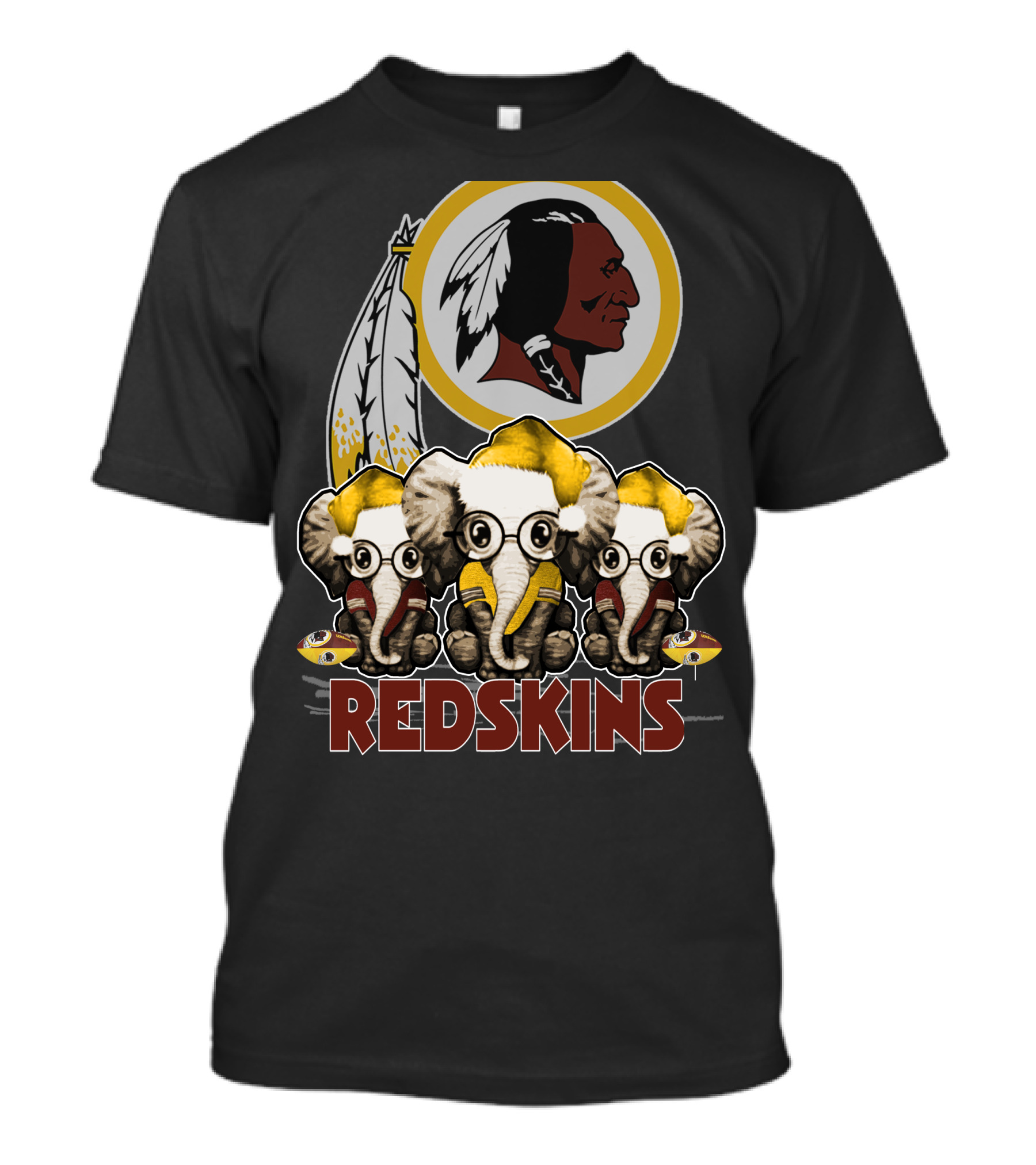 Redskins Washington Elephants Christmas T-Shirt