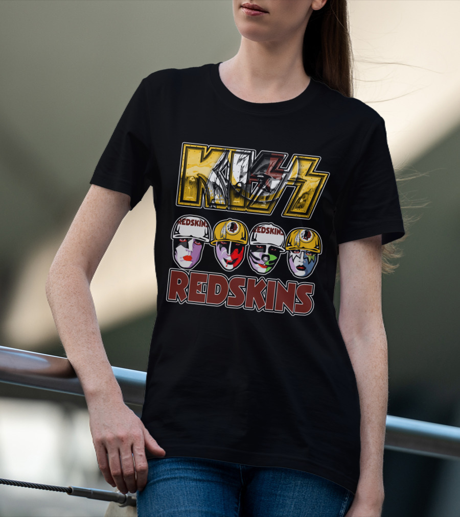 Kiss Washington Redskins Helmet Faces T-Shirt
