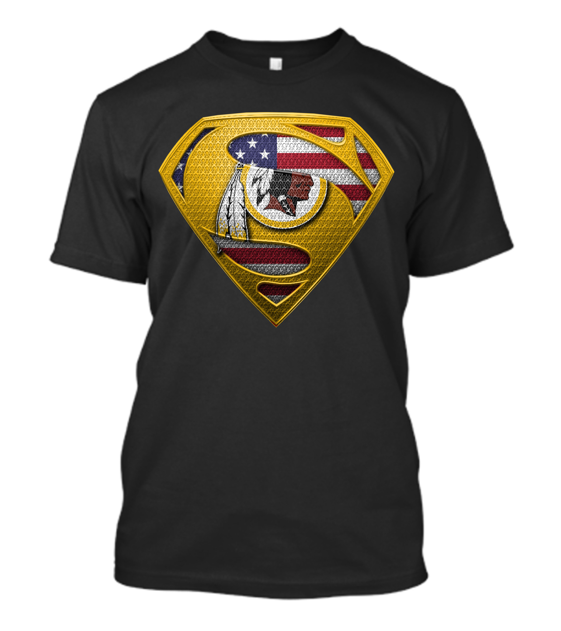 Washington Redskins Superhero Emblem American Flag T-Shirt