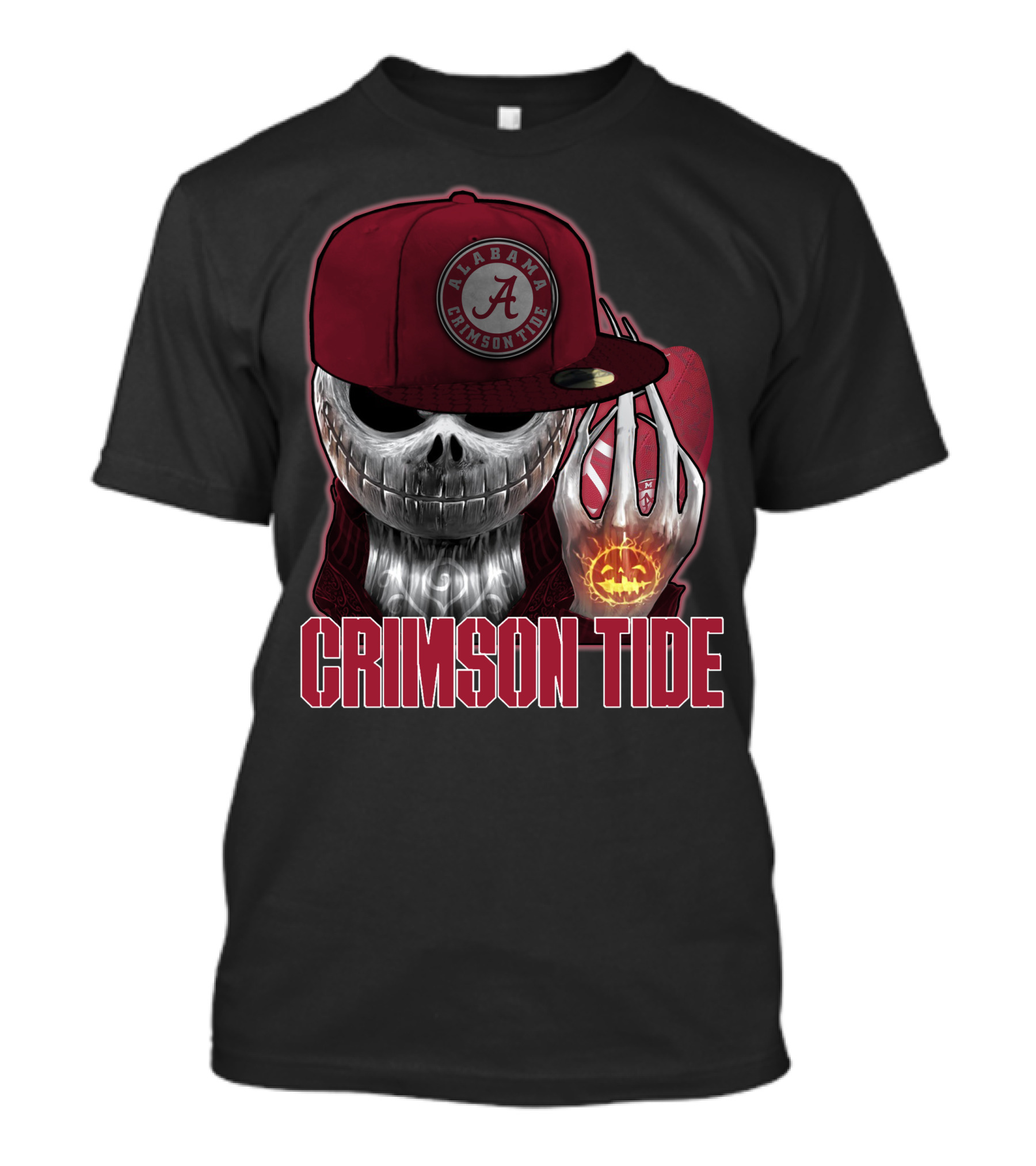 Jackskull Alabama Crimson Tide Halloween Pumpkin Skull T-Shirt