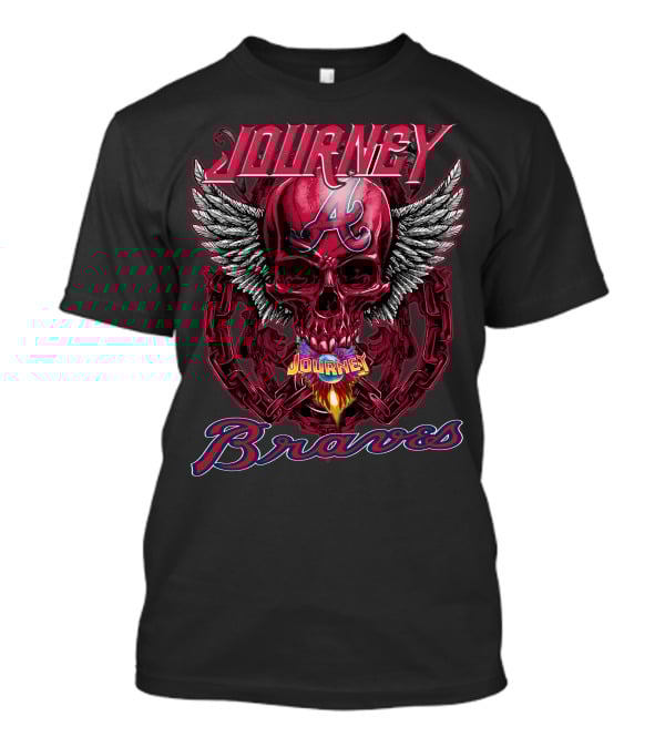Journey Atlanta Braves Skull Wings T-Shirt