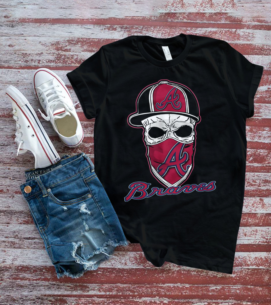 Atlanta Braves Skull Hat A T-Shirt