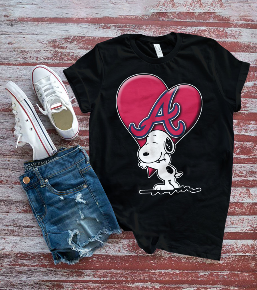 Snoopy Heart Atlanta Braves T-Shirt
