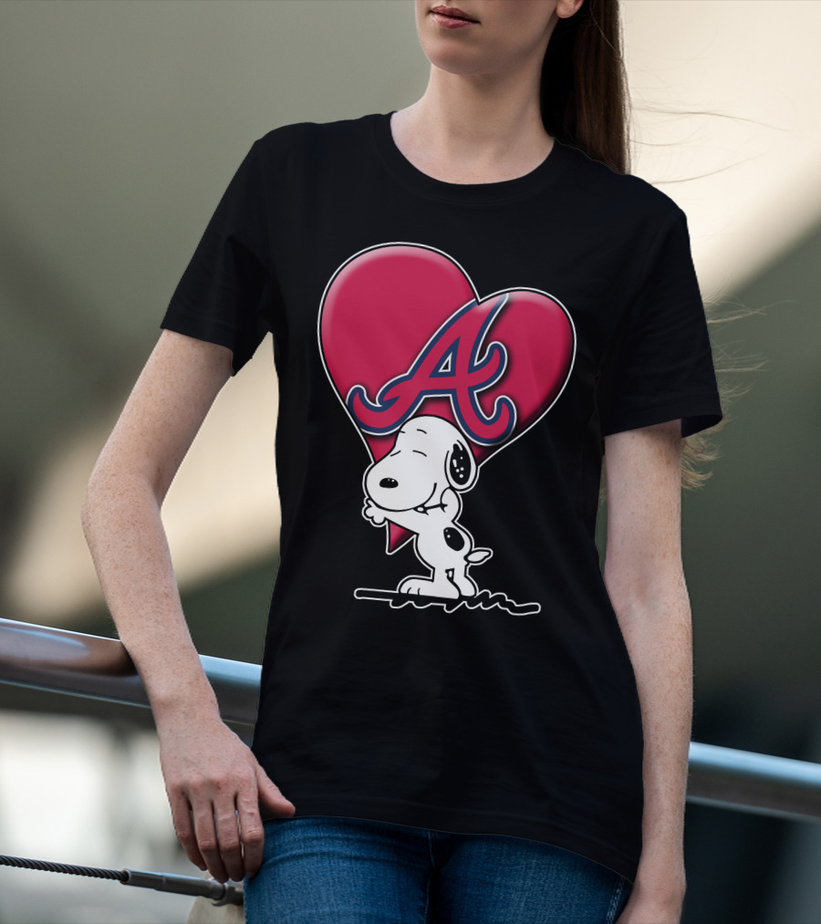 Snoopy Heart Atlanta Braves T-Shirt