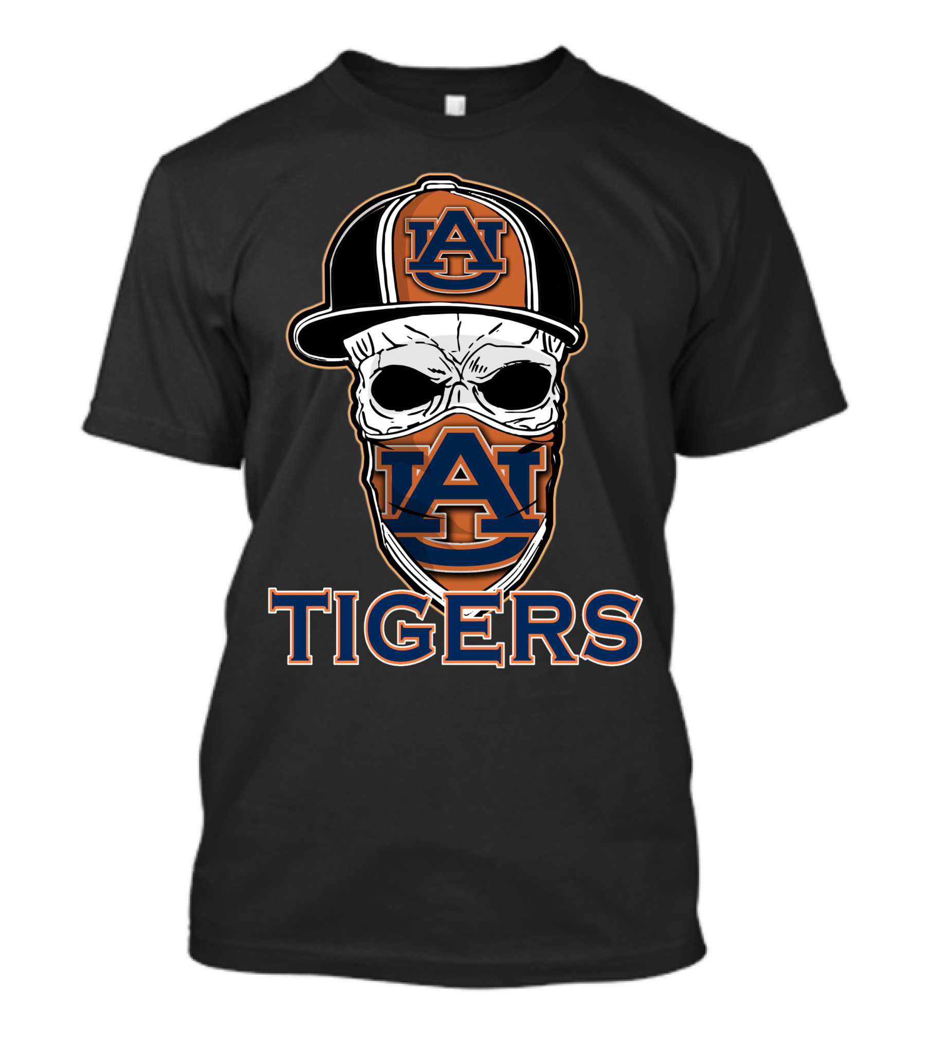 Auburn Tigers Skull With Hat T-Shirt