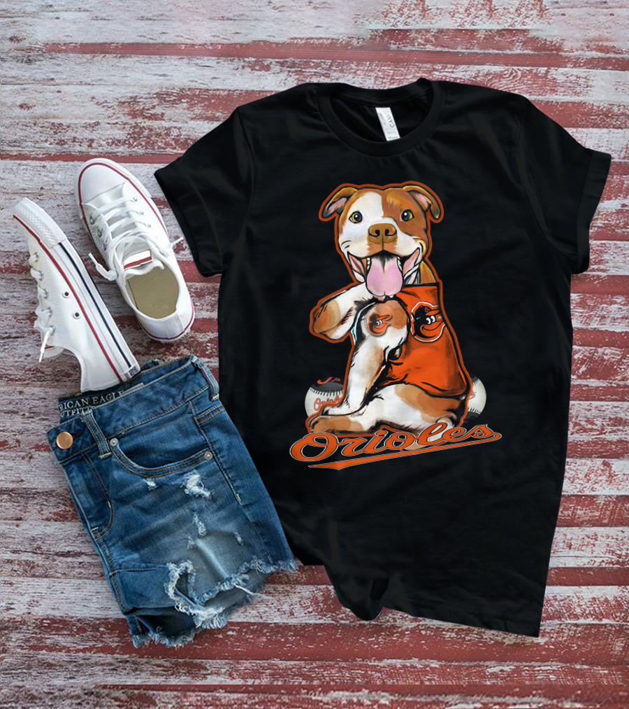 Pittbull Orioles Baseball Team Mascot T-Shirt