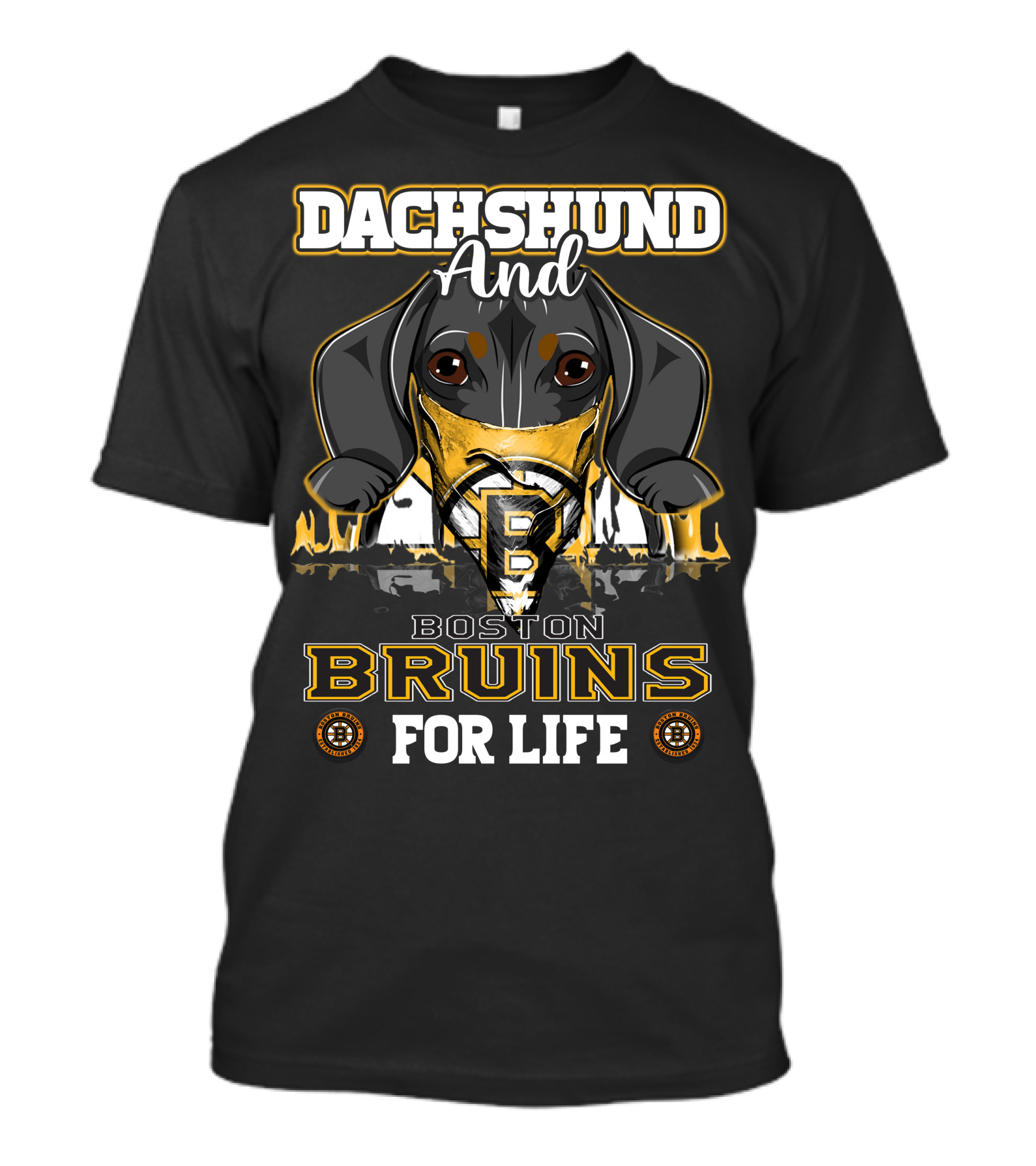 Dachshund And Boston Bruins For Life T-Shirt
