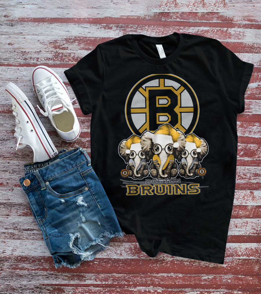 Boston Bruins Elephant Xmas T-Shirt