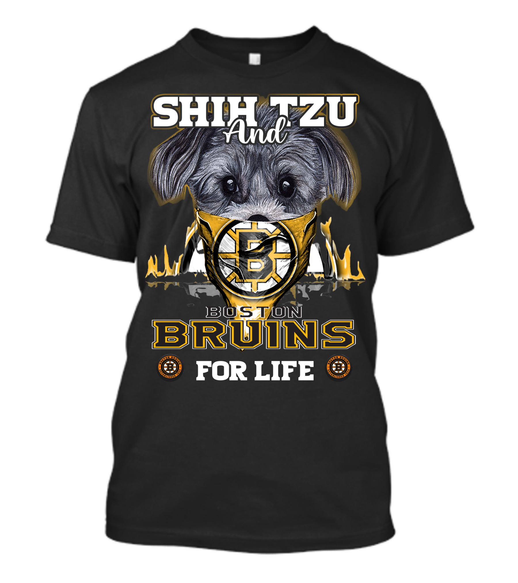 Shih Tzu And Boston Bruins For Life T-Shirt