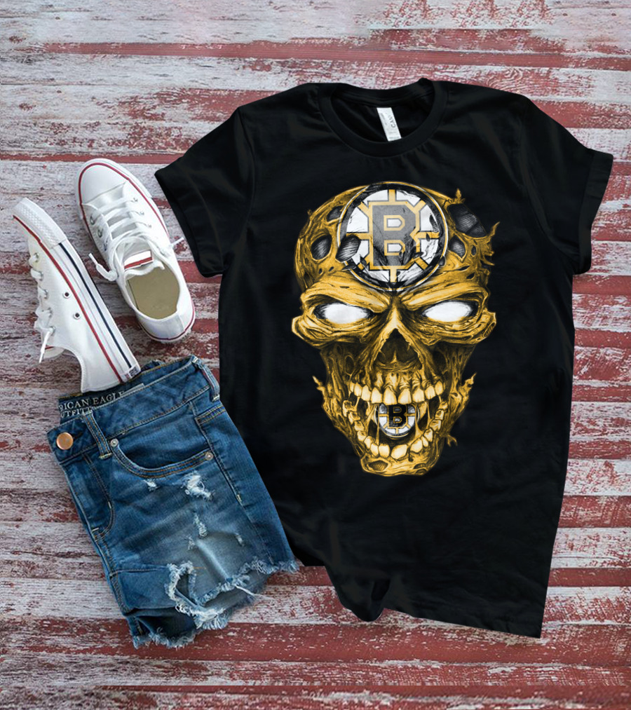 Boston Bruins Skull B Logo Fusion T-Shirt