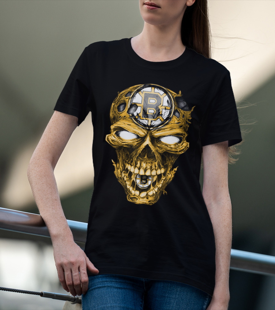 Boston Bruins Skull B Logo Fusion T-Shirt