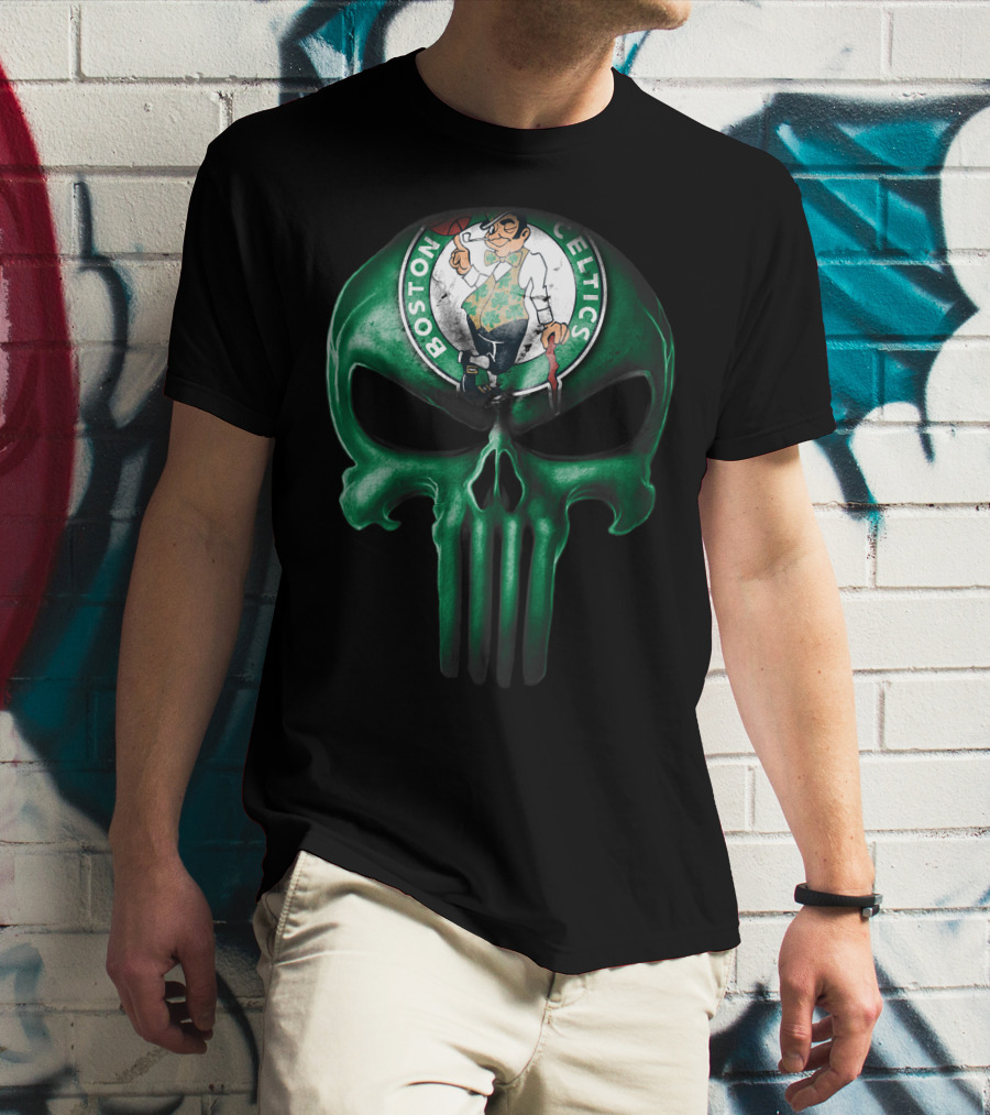 Skull Boston Celtics Punisher T-Shirt