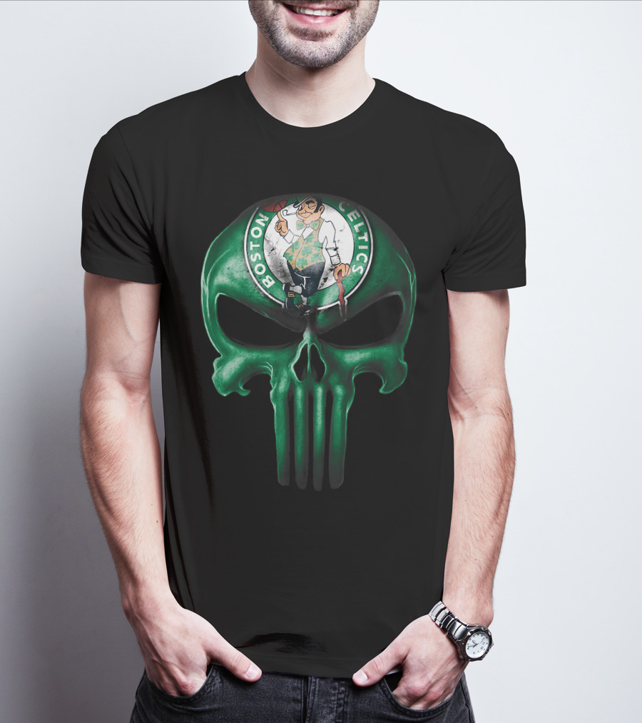Skull Boston Celtics Punisher T-Shirt
