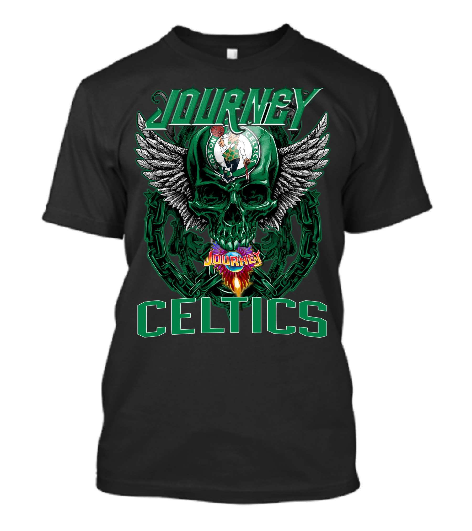 Journey Celtics Boston Celtics Skull Wings T-Shirt