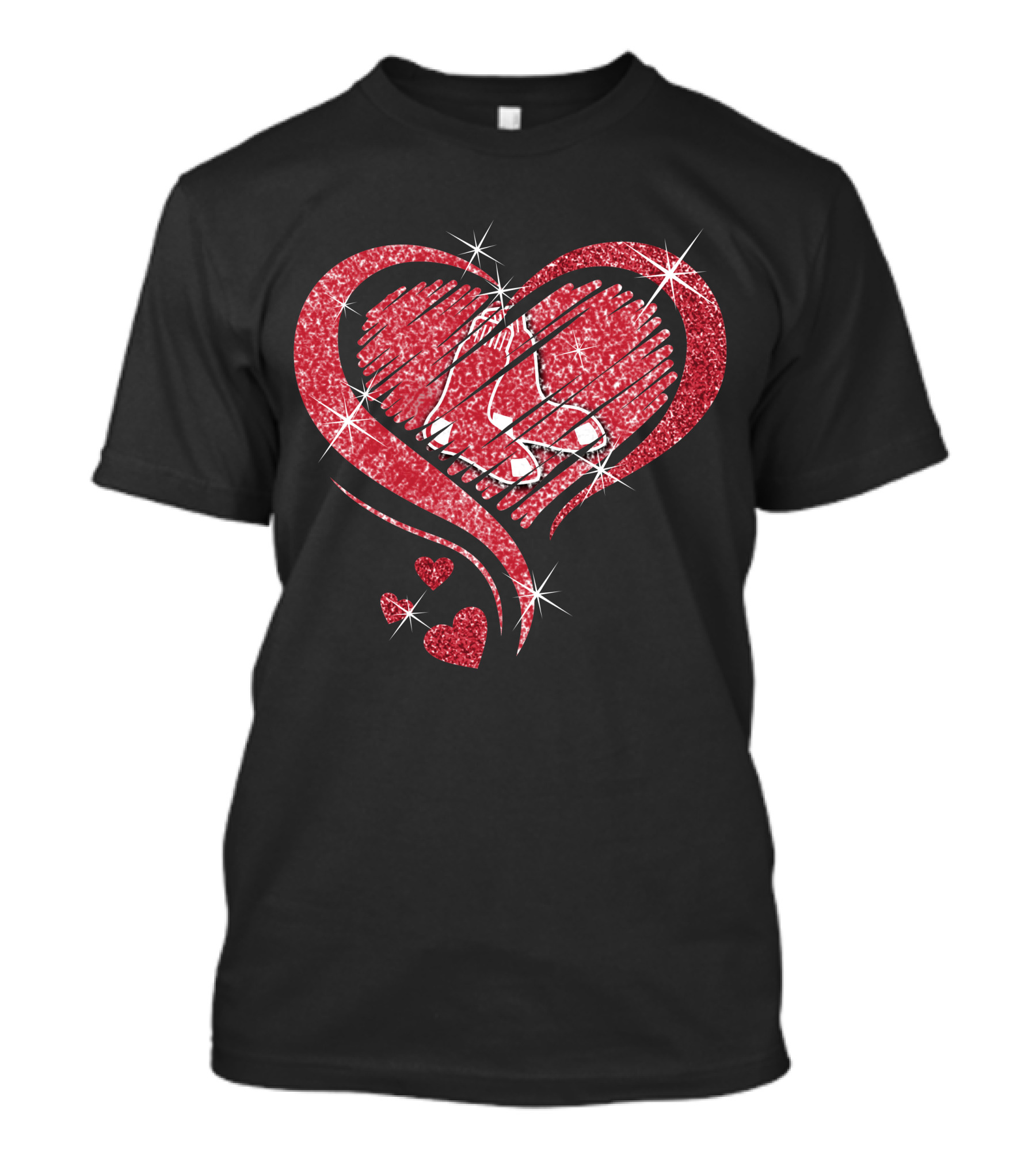 Heart Diamond Boston Red Sox Sparkle Love T-Shirt