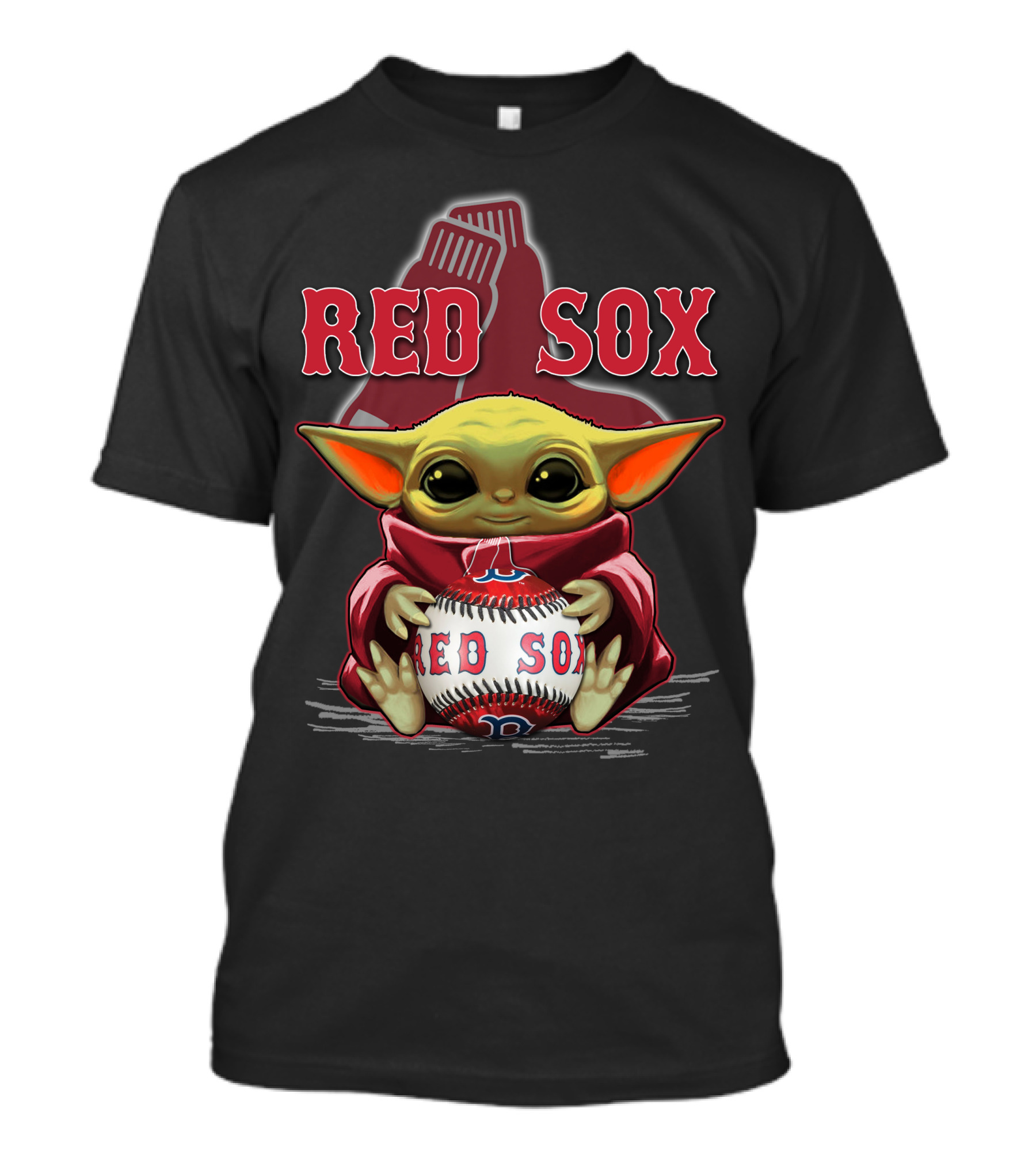 Yoda Red Sox Baseball Boston Fan Art Collaboration T-Shirt
