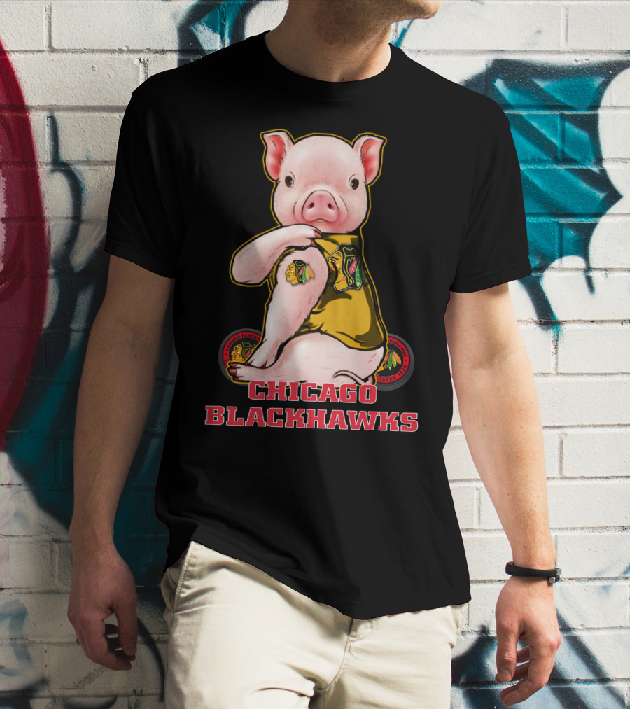 Chicago Blackhawks Pig Mascot Fan T-Shirt