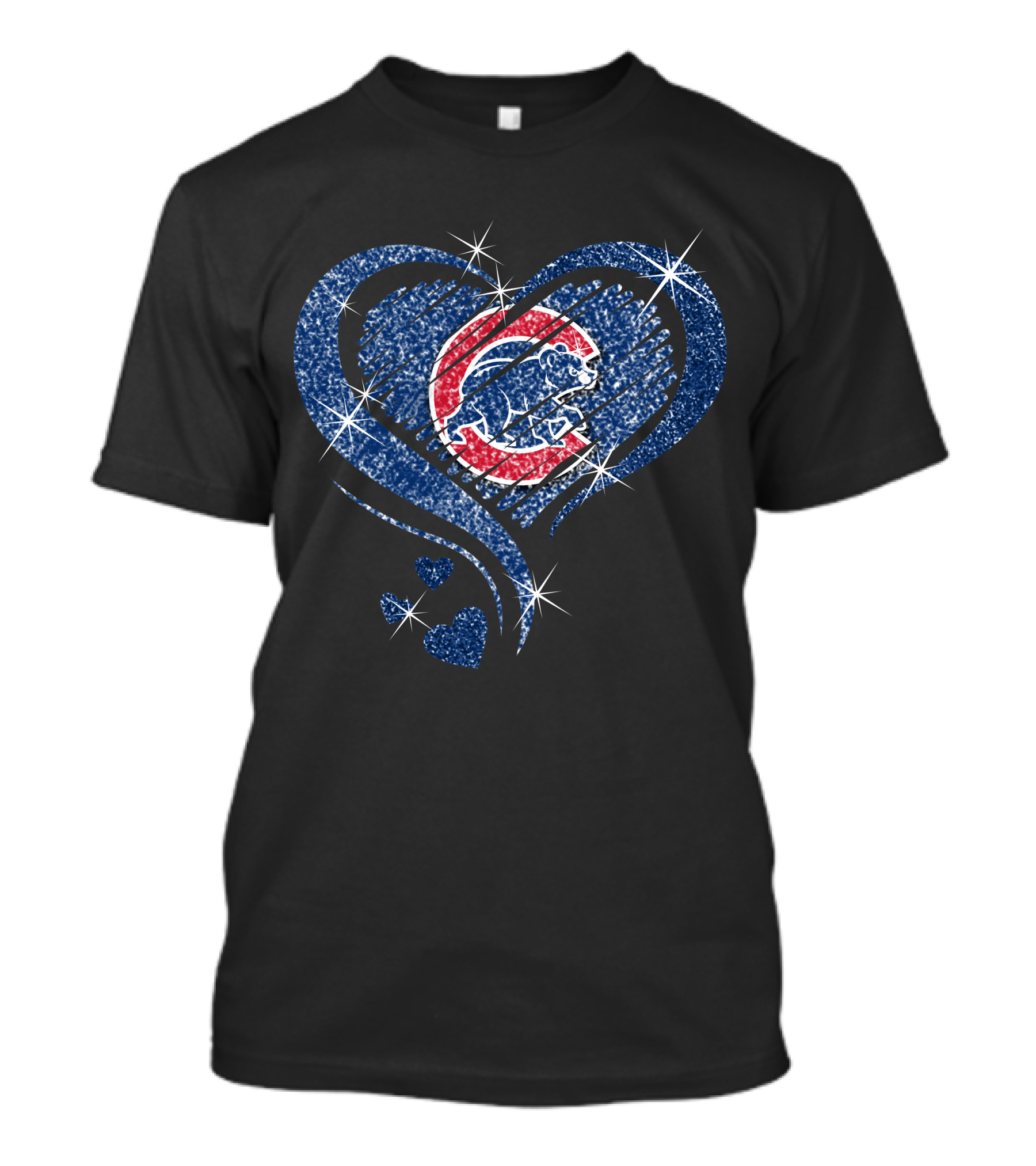 Heart Diamond Chicago Cubs Sparkle T-Shirt