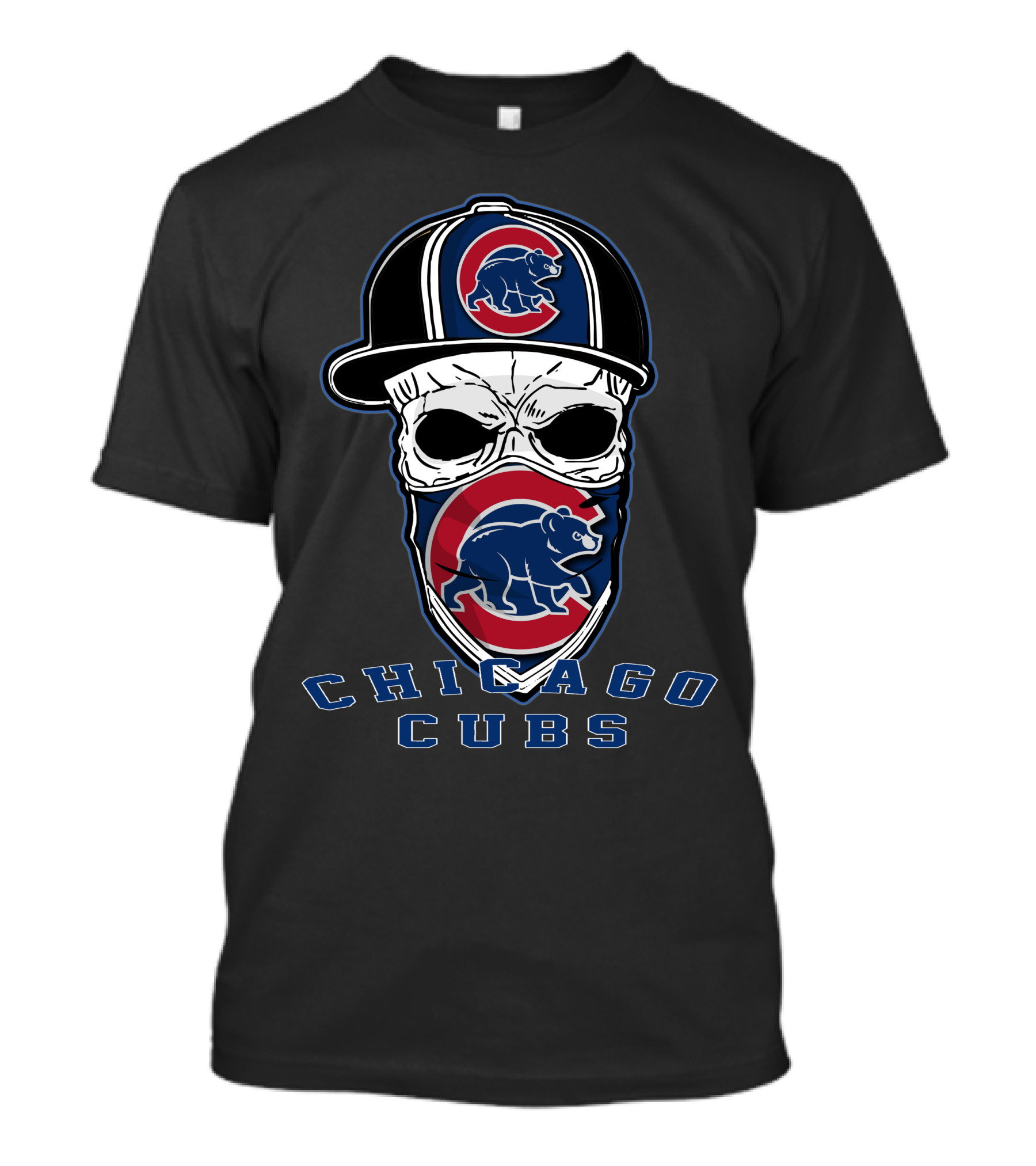 Chicago Cubs Skull Hat Logo Baseball Fan T-Shirt