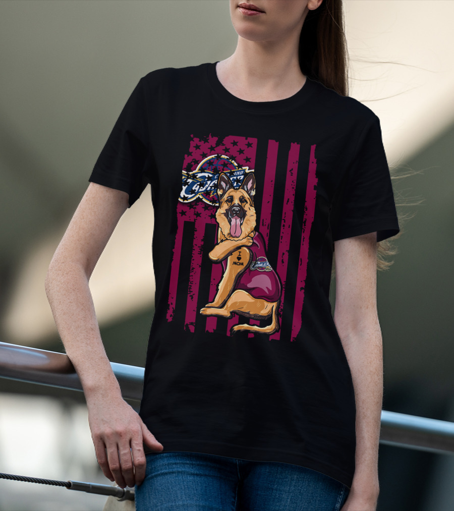 German Shepherd Cleveland Cavaliers Logo Tattoo I Mom T-Shirt