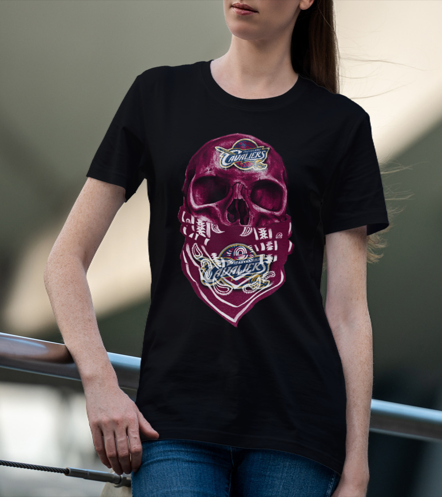 Cleveland Cavaliers Skull With Bandana T-Shirt