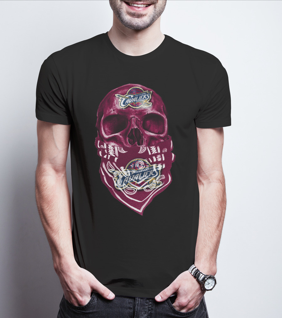 Cleveland Cavaliers Skull With Bandana T-Shirt