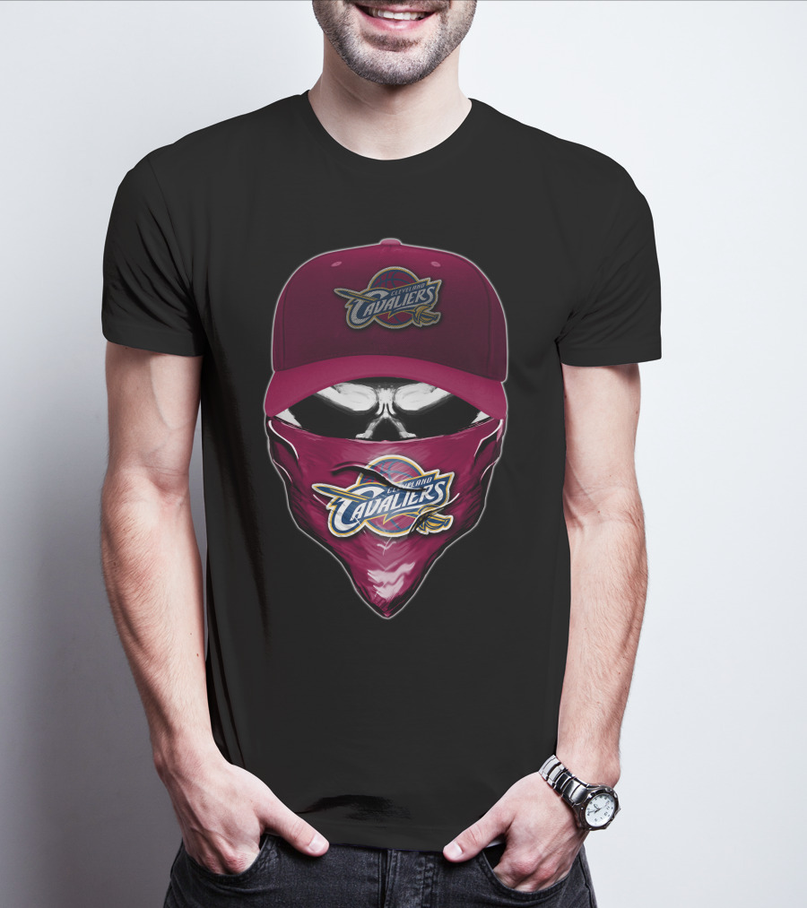 Skull Cleveland Cavaliers Logo Bandana And Cap T-Shirt