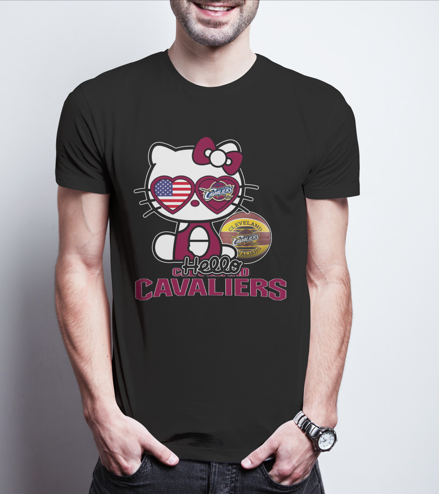 Hello Kitty Cleveland Cavaliers American Flag Basketball Cavaliers T-Shirt