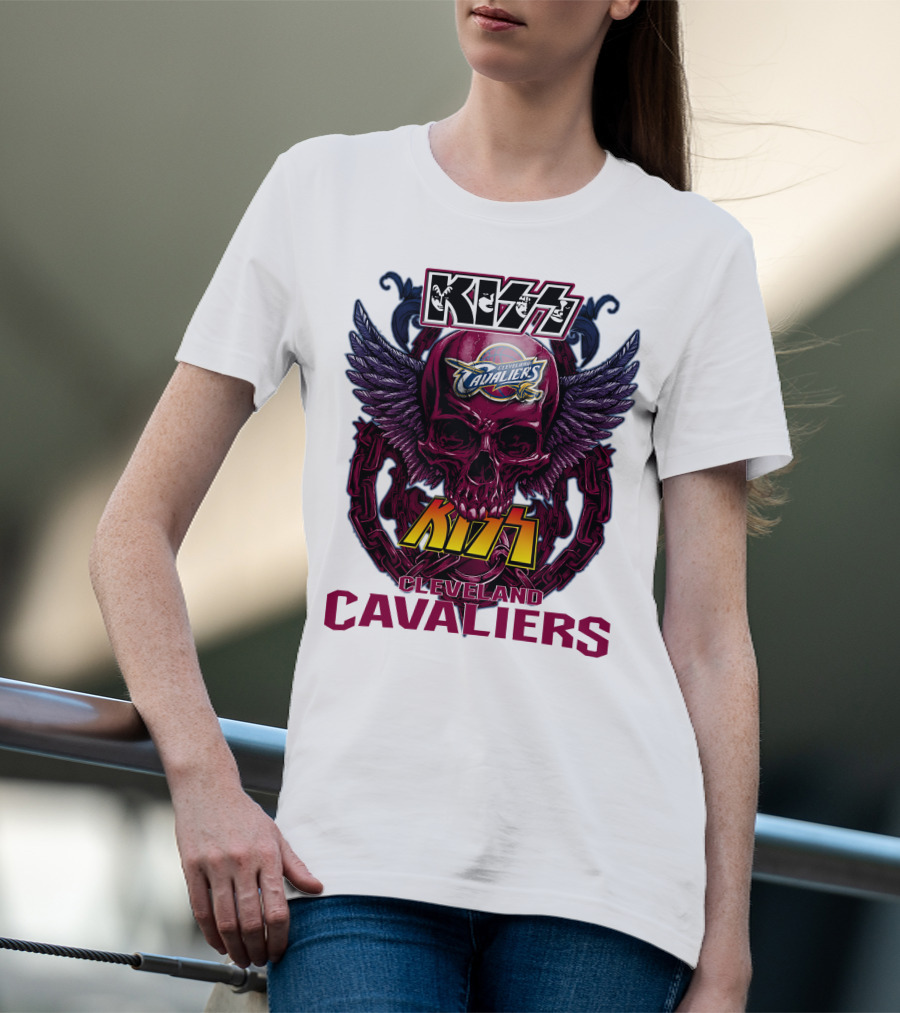 Kiss Cleveland Cavaliers Skull Wings T-Shirt