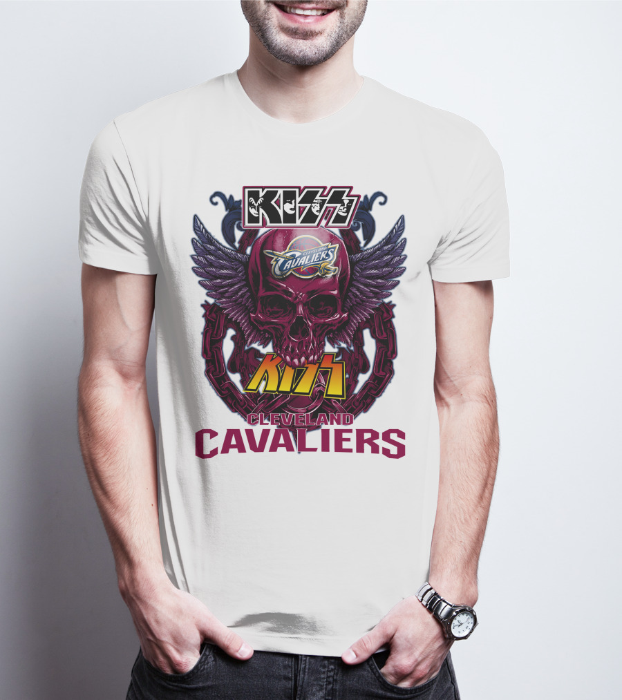 Kiss Cleveland Cavaliers Skull Wings T-Shirt