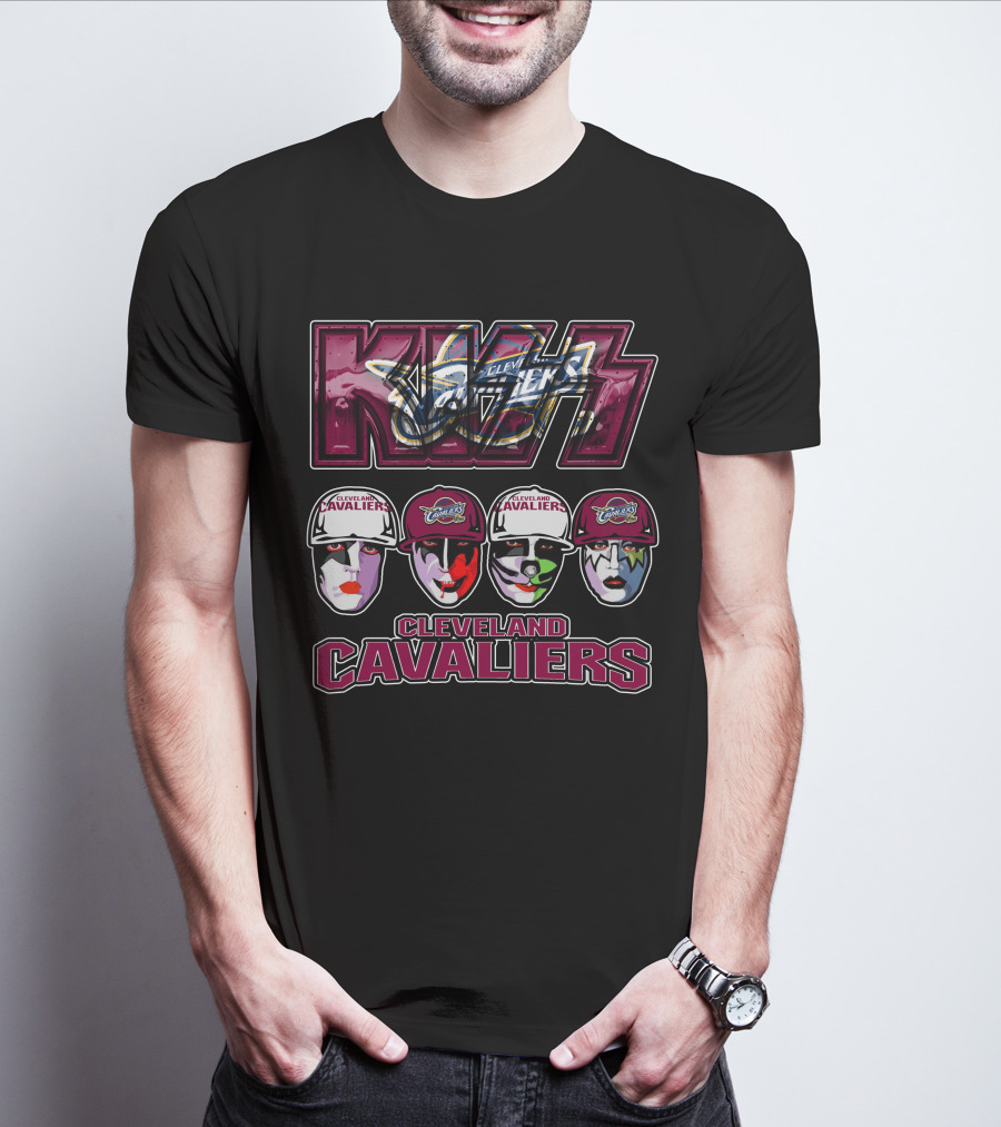 KISS Cleveland Cavaliers Rock Band Tribute Faces With Team T-Shirt