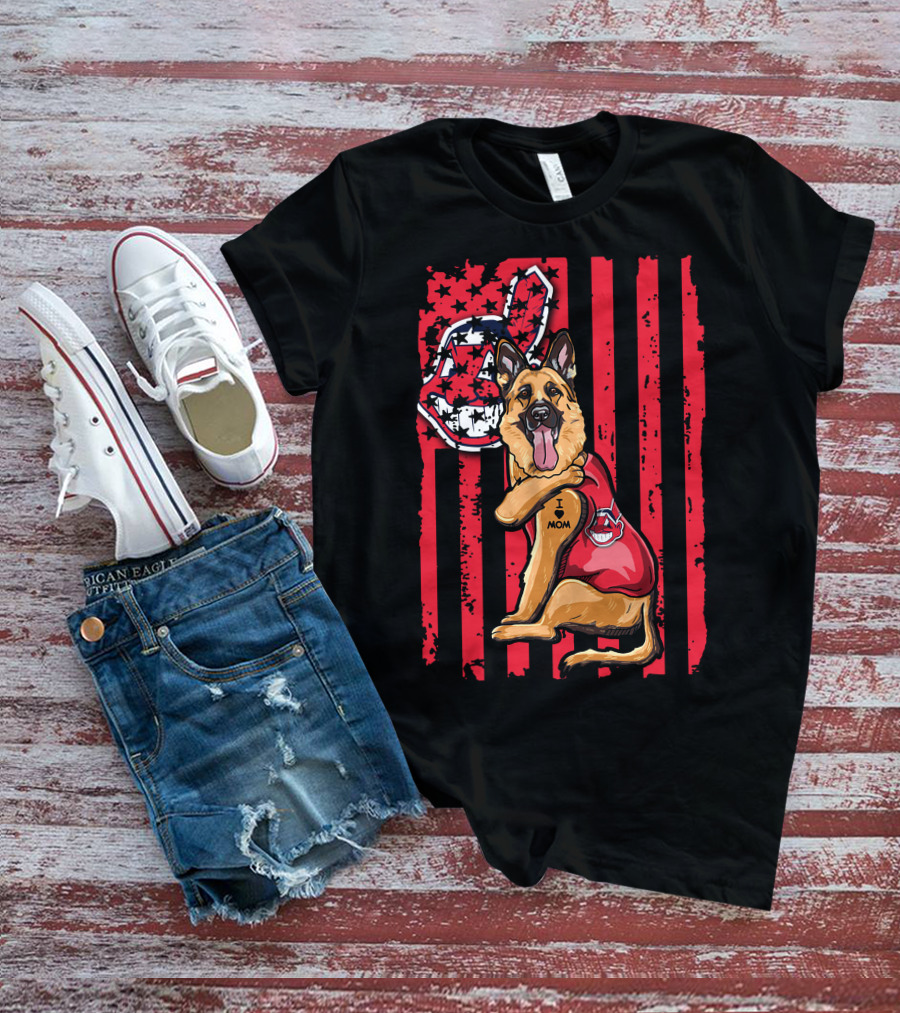 German Shepherd Cleveland Indians Flag And Team Spirit T-Shirt