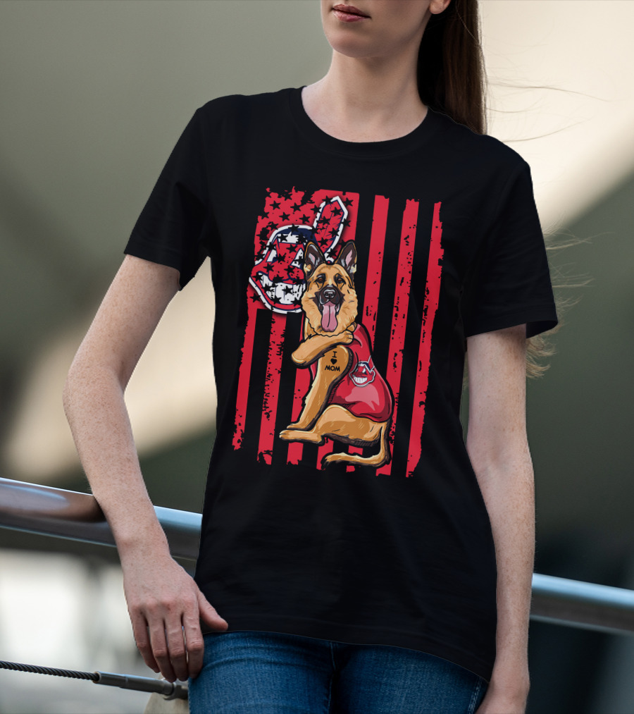 German Shepherd Cleveland Indians Flag And Team Spirit T-Shirt