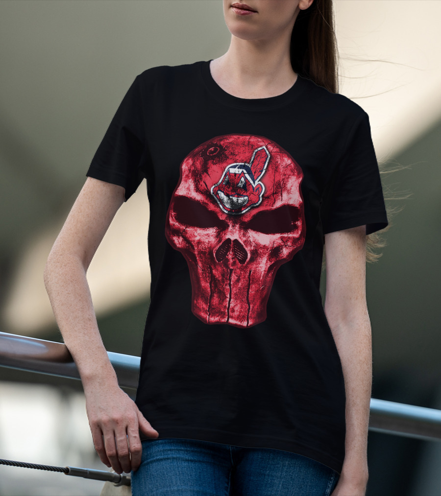 Skull With Chief Wahoo Cleveland Indians T-Shirt
