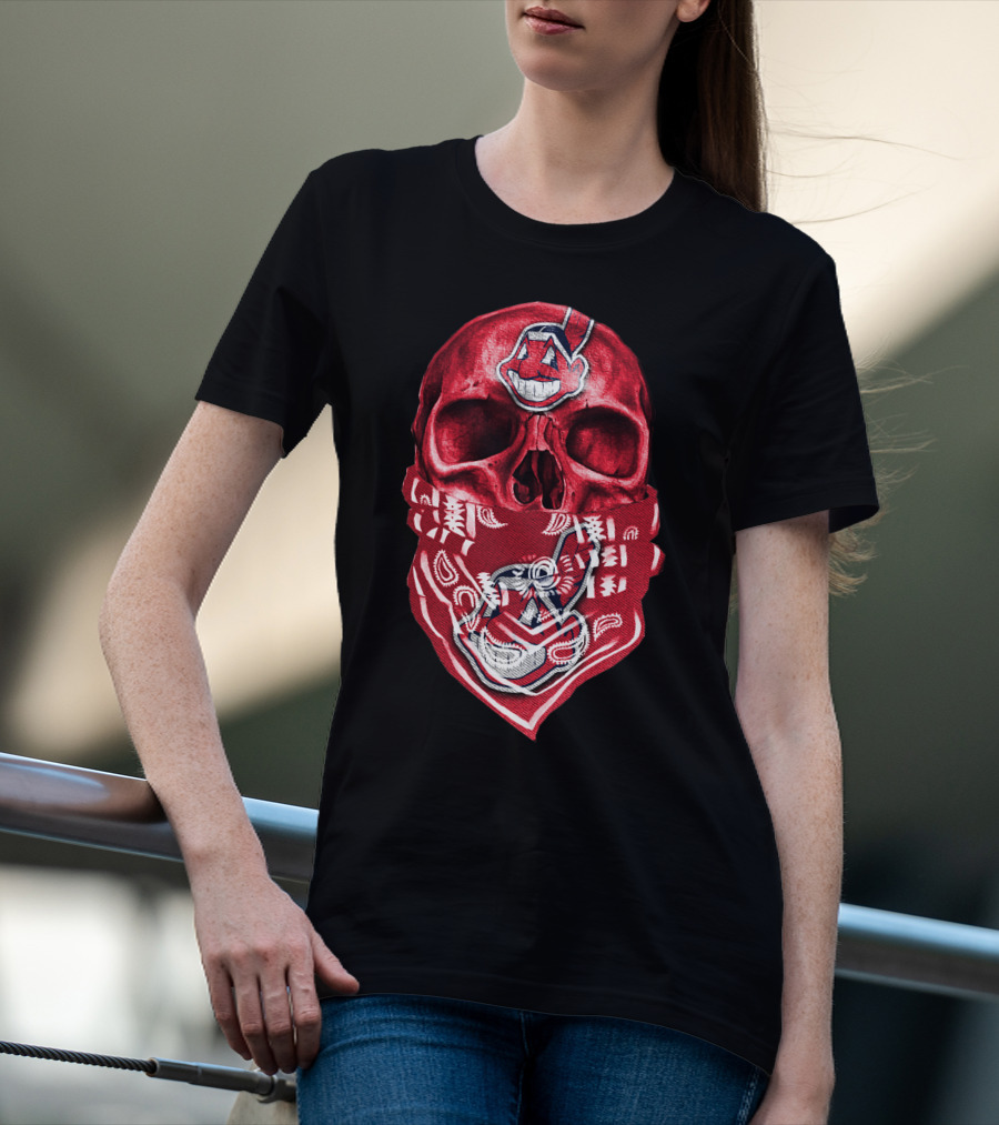 Skull Cleveland Indians Logo Bandana T-Shirt