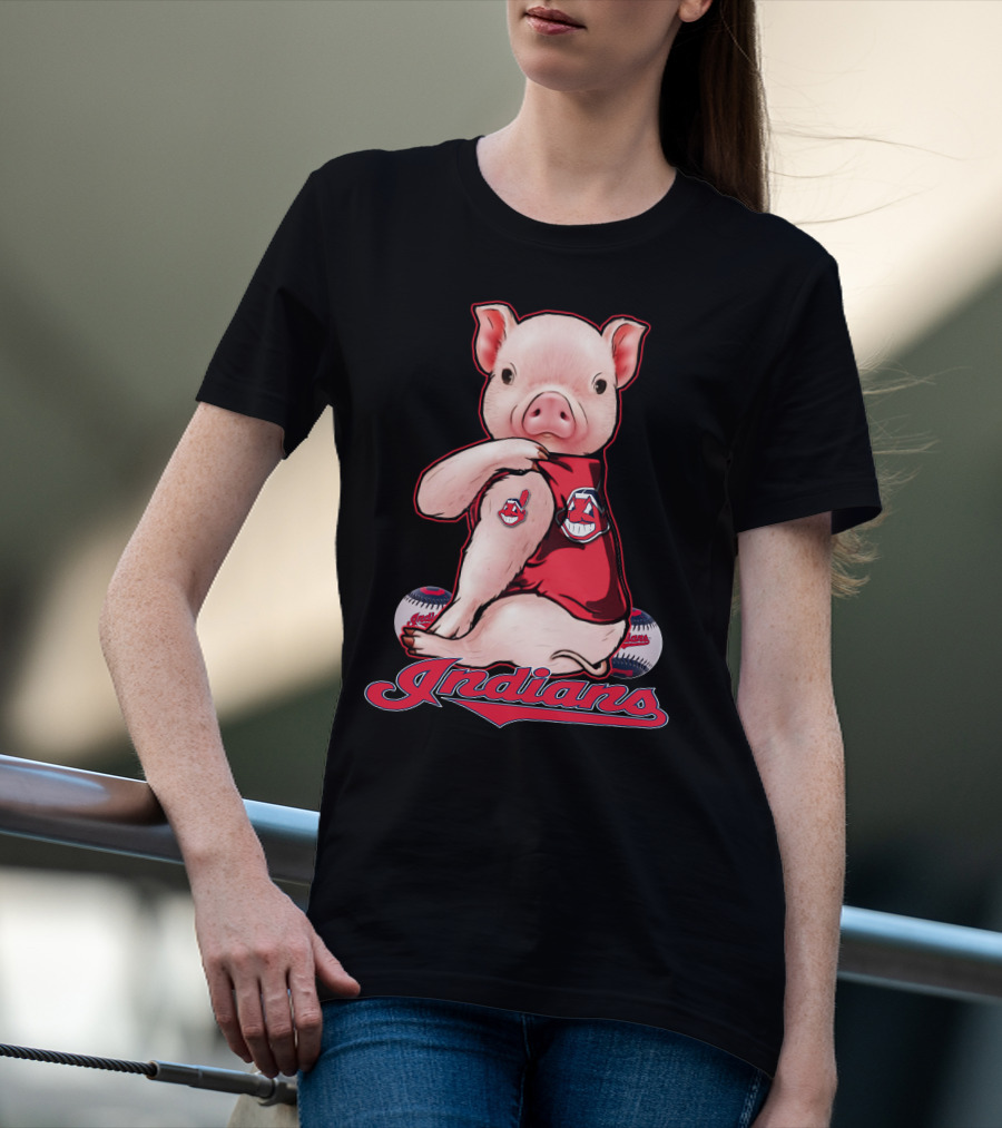 Indians Pig Mascot Cleveland Baseball T-Shirt