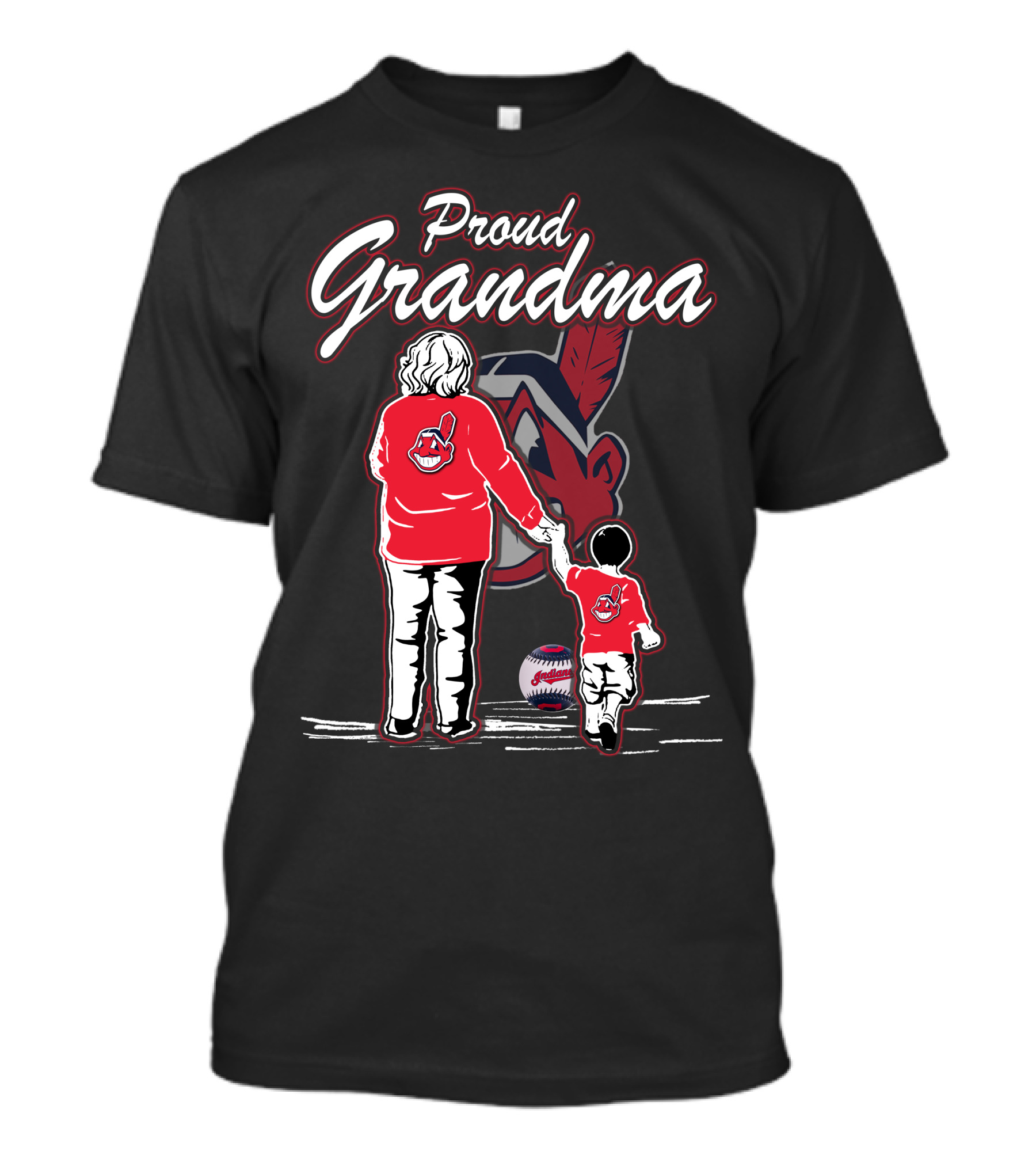 Proud Grandma Cleveland Indians Baseball Family T-Shirt