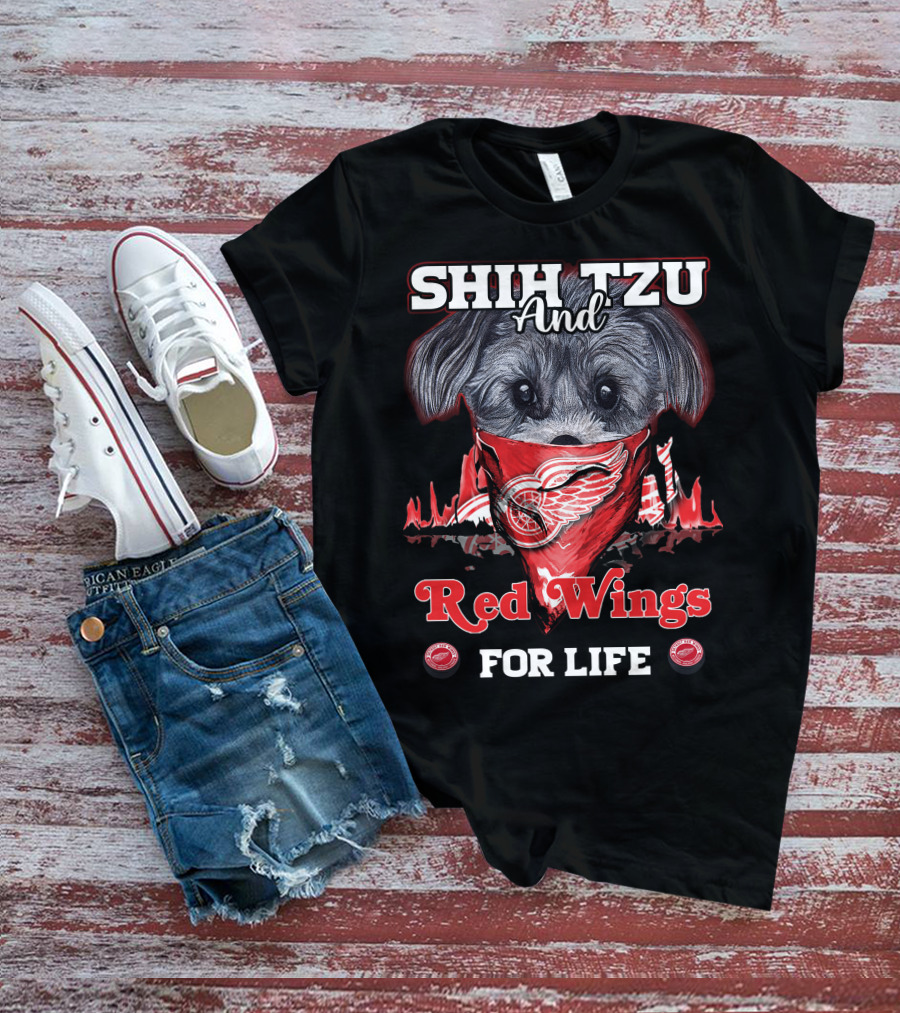 Shih Tzu And Red Wings For Life T-Shirt