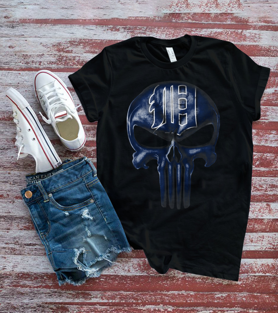 Detroit Tigers Skull Emblem T-Shirt