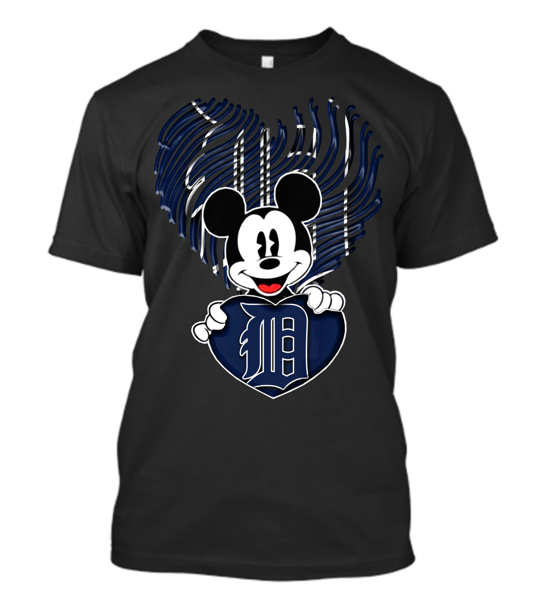 Mickey Mouse Detroit Tigers Heart Stripe T-Shirt
