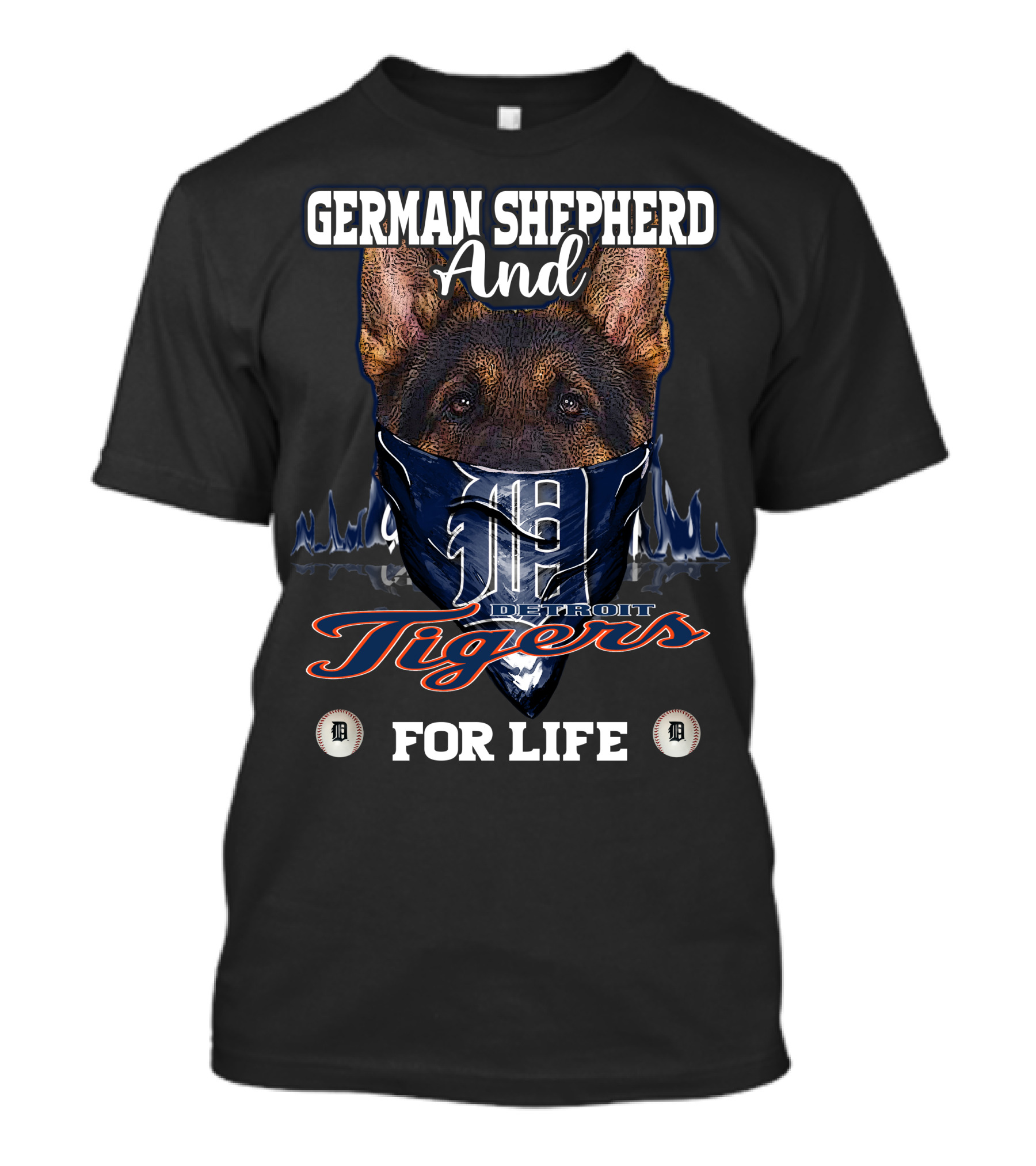 German Shepherd And Detroit Tigers For Life T-Shirt
