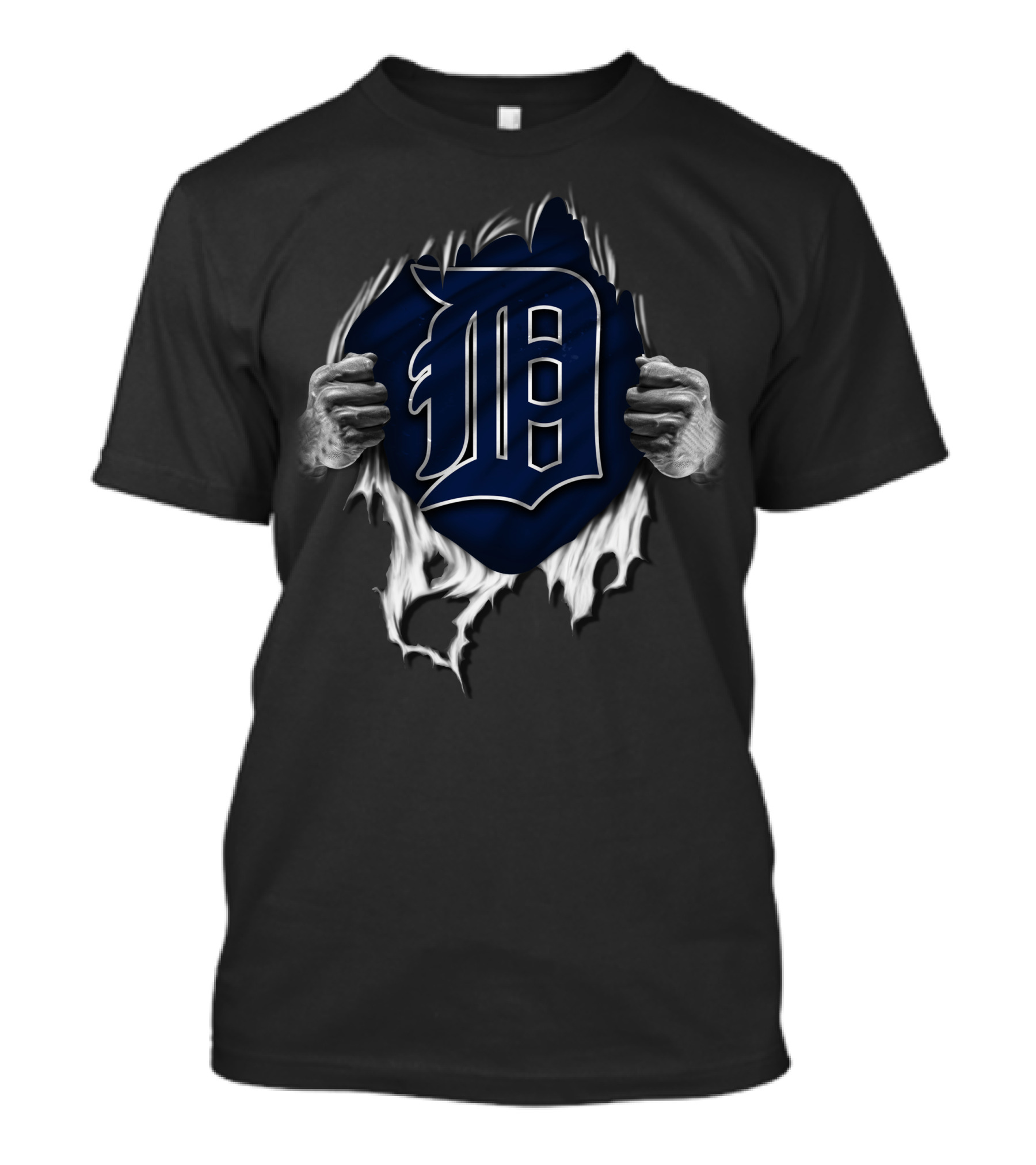 Detroit Tigers Logo Torn Background T-Shirt